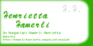 henrietta hamerli business card